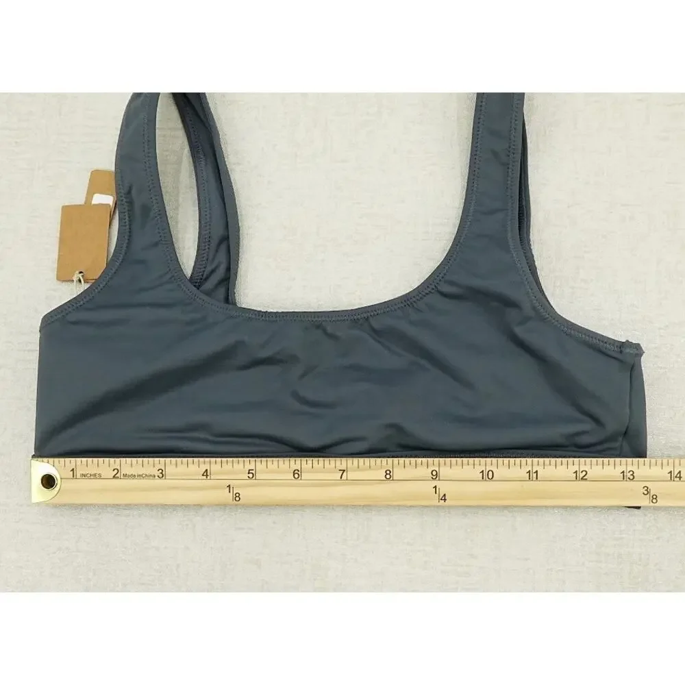 SKIMS Swim Tank Top Bikini Womens Medium Gunmetal Classic Sporty